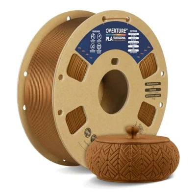 Abbildung von OVERTURE PLA+ Filament PLA plus 1,75 mm, Toughness Enhanced Professionelle Härte, 1kg (2,2 lbs),(Kupfer)