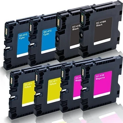 Abbildung von Print Klex 8X kompatible Druckerpatronen kompatibel für Ricoh Aficio SG2100 SG2100N SG3100snw SG3110dn SG3110dnw SG3110n SG3110sfnw SG7100dn SG K3100DN Black Cyan Magenta Yellow Sparset KCMY GC 41