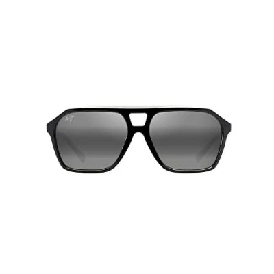 Abbildung von Maui Jim Unisex Sunglasses, Grey Wedges Black Gloss w, One Size
