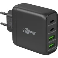 Abbildung von goobay 64817 USB C PD 4 Fach Multiport Schnellladegerät (68W) / 2X A Eingang/Power Delivery/Netzteil für Ladekabel vom iPhone und Anderen Handys/Handy Ladegerät/schwarz