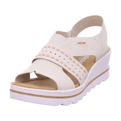Abbildung von Rieker Keilsandalette, Damen, Größe: 39, Beige Schuhe