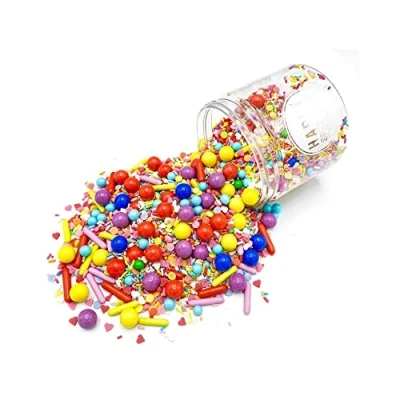 Abbildung von HAPPY SPRINKLES #spreadlove 180g Bunter Streusel Mix Mit Schokolade Zum Dekorieren Ideale Tortendeko Für Kekse, Eis &amp; Kuchen Geeignet (180g)