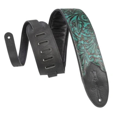 Abbildung von Levy&#039;s Leathers Sundance M4WP 001 Gitarrengurt aus geprägtem Leder, Western Serie, 7,6 cm breit, Palm Jade