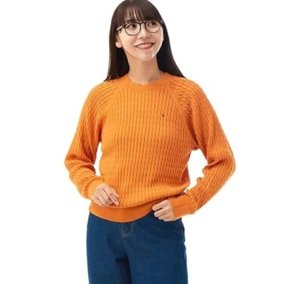 Abbildung von Tommy Hilfiger Rundhalspullover CO CABLE C NK SWEATER mit Zopfmuster