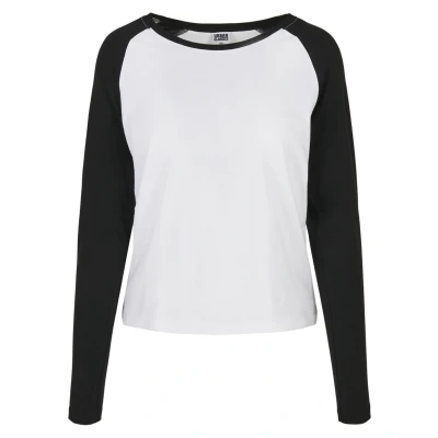 Abbildung von Urban Classics Ladies Contrast Raglan Longsleeve Langarmshirt, Damen, Größe: XL, White/black