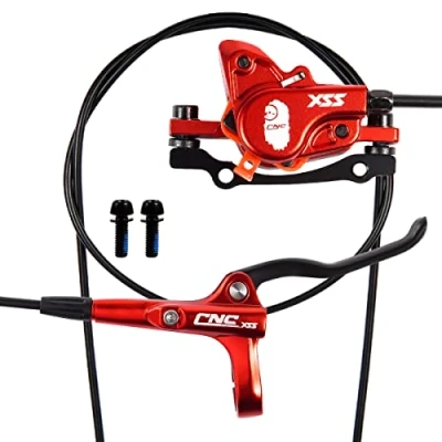 Abbildung von CNC Hydraulische Scheibenbremse Fahrrad，Fahrrad Set ，Hydraulische Bremse Fahrrad Vorne Und Hinten aus Aluminiumlegierung für MTB Mountainbike，Rot