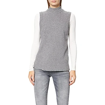 Abbildung von Object Collectors Item Damen OBJFAE THESS S/L Waistcoat NOOS Pullunder, Medium Grey Melange, S