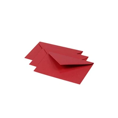 Abbildung von Clairefontaine 5580C Packung mit 20 Umschläge Pollen, 7,5x10cm, 120g, ideal für Ihre Einladungen und Korrespondenz, Dunkelrot, 1 Pack