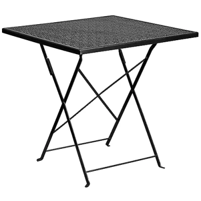 Abbildung von Flash Furniture Klappbarer Terrassentisch aus Stahl, m², Metall, Schwarz, 28&quot; Square