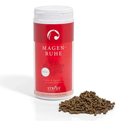 Abbildung von STRÖH Magenruhe Pferd (1kg) Für Pferde Magen, Darm &amp; Verdauung Mineralfutter mit Bierhefe, Sanddorn Vanille