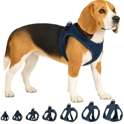 Abbildung von Flamingo Step Go Bento Geschirr Dunkelblau, L (A:32 37 cm, B:42 46 3 mm), Komfortabel und Verstellbar, Ideal für Cocker Spaniel, Beagle, Shetland Sheepdog, Französische Bulldogge usw.
