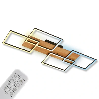 Abbildung von BRILONER LED Deckenlampe mit Fernbedienung, Dimmbar, einstellbar von warmweiß bis kaltweiß, Lampe, Deckenleuchte, Wohnzimmerlampe, Schlafzimmerlampe, Küchenlampe, Schwarz
