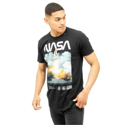 Abbildung von Nasa Herren Abheben T Shirt, Schwarz, XXL