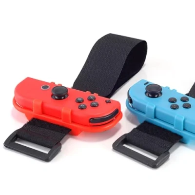 Abbildung von JoyHood 2er Pack Handgelenkbandagen für Tanzspiel Zumba Burn It Up Switch/Switch OLED Joy Con, Verstellbare eElastische Bänder, Switch Controller Zubehör (Rot &amp; Blau)