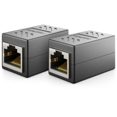 Abbildung von deleyCON 2x CAT6 Patchkabel Koppler Modular Geschirmt RJ45 Buchse Netzwerk Adapter