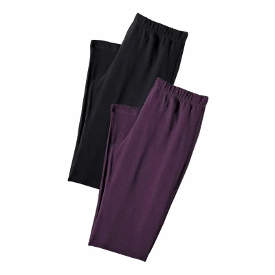 Abbildung von Lascana Vivance Active BY 2 PACK Leggings Hosen, Damen, Größe: 44/46, Beere/schwarz