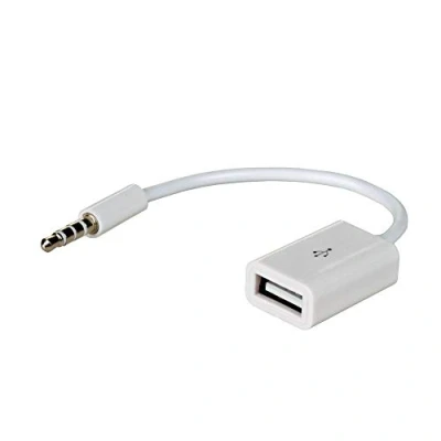 Abbildung von AKYGA AK AD 24 Kabel Adapter Mini Jack 3.5 auf USB Buchse weiß