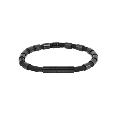 Abbildung von Police Halskette mit Anhänger in Form eines Totenkopf, aus Metall hergestellt der Farbe Schwarz, Länge: 50 cm, PEAGN2120212