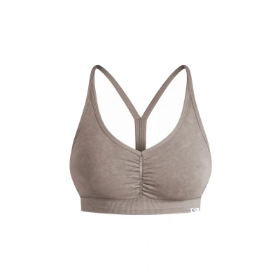 Abbildung von Smilodox Batik Scrunch Sportbh mit leichter Stützkraft, Damen, Größe: Large, Braun