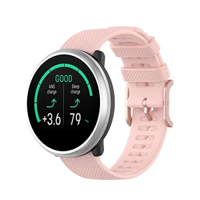 Abbildung von Yikamosi Kompatibel mit Polar Pacer/Ignite/Unite Armband,20mm Schnellverschluss Weiches Silikon Roségold rostfreiem Metallverschluss Ersatzbänder für Pacer/Ignite/Unite,Rosa
