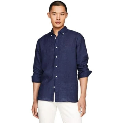 Abbildung von Tommy Hilfiger Pigment DYED Hemd, Herren, Größe: Medium, Carbon navy