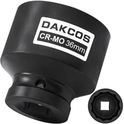 Abbildung von DAKCOS SW 36mm Vielzahn Nuss Schlagschrauber Kraft Stecknuss 12 Kant 12,5 mm (1/2&quot;) CR MO