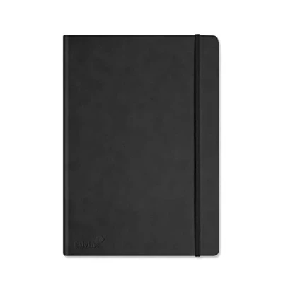 Abbildung von Silvine Executive Notizbuch, weiche Oberfläche, liniert, mit Bändchen als Lesezeichen/Markierung, 160 Seiten, 90 g/m², A4 schwarz