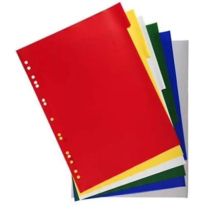 Abbildung von 100 x Exacompta Register A4+ PP blanco 6 teilig farbig