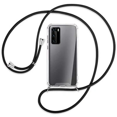 Abbildung von mtb more energy® Handykette kompatibel mit Huawei P40 (6.1&#039;&#039;) schwarz Smartphone Hülle zum Umhängen Anti Shock Strong TPU Case