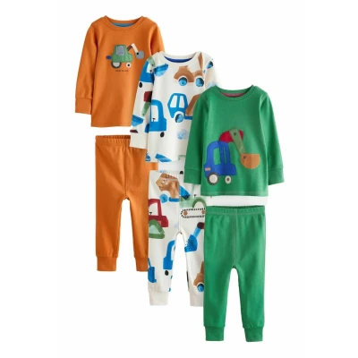 Abbildung von Next Set Snuggle 3 PACK Regular FIT Nachtwäsche für Kinder, Größe: 80, Green orange transport