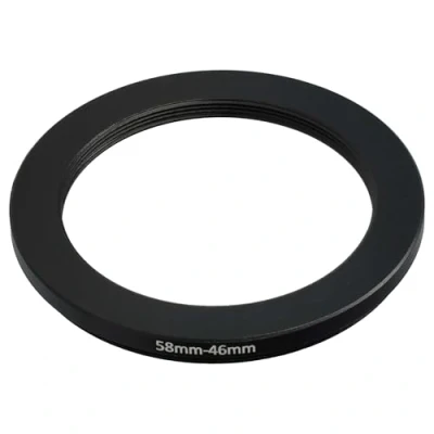 Abbildung von vhbw Step Down Ring Adapter von 58 mm auf 46 für Kamera Objektiv Filteradapter, Metall, Schwarz