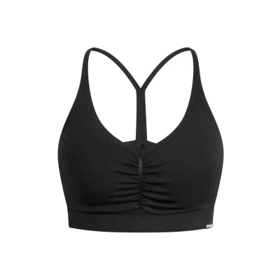 Abbildung von Smilodox Hailey Scrunch Sportbh mit leichter Stützkraft, Damen, Größe: Small, Schwarz