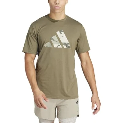 Abbildung von adidas Performance Train Essentials Seasonal CAMO TEE Tshirt print, Herren, Größe: Small, Olive strata/dark blue