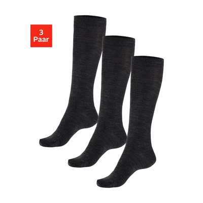 Abbildung von Bench 3 PACK Kniestrümpfe, Damen, Größe: 39, X anthrazit