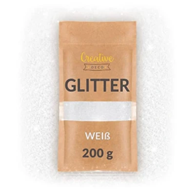 Abbildung von Creative Deco Bastelnaturmaterial 200g Holographischer Glitzerpulver für Wandfarbe