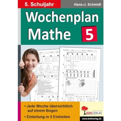 Abbildung von Wochenplan Mathe / Klasse 5: Jede Woche übersichtlich auf einem Bogen! (5. Schuljahr)
