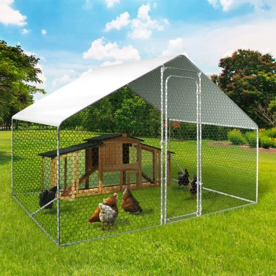 Abbildung von IDMarket Laufstall, Hühnerstall, 6 m², Drahtgestell, aus verzinktem Stahl, 3 x 2 m