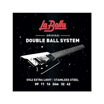 Abbildung von La Bella™ Strings »S942 Double Ball ELECTRIC GUITAR STRINGS« Saiten für E Gitarre Stainless Steel Extra Light: 009 042 System