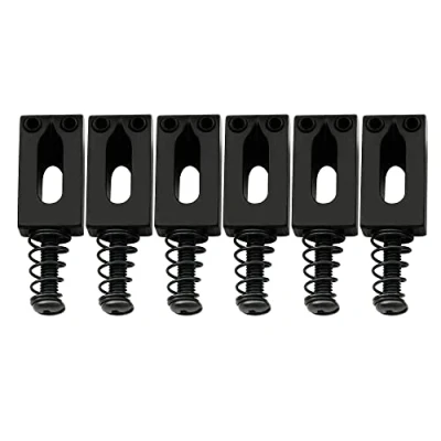 Abbildung von Musiclily 10,5mm Gitarren Saitenreiter Tremolo Bridge Saddles für Strat Tele Style E Gitarre, Schwarz(6er Set)