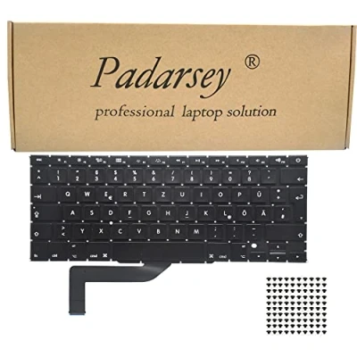 Abbildung von Pardarsey Laptop Tastatur/Notebook Keyboard Ersatz Austausch Deutsch QWERTZ für MacBook Pro 15&quot; A1398 2013 2014 2015 Retina W/Screws (Deutsches Tastaturlayout)