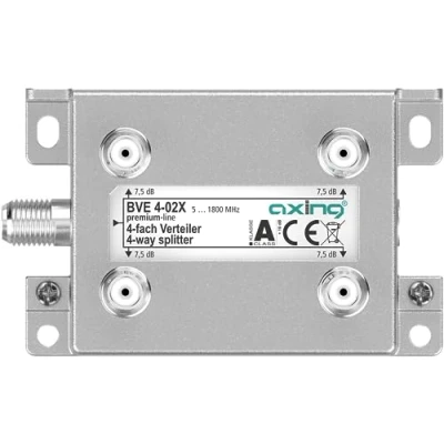 Abbildung von Axing BVE 4 02X Fach Verteiler 7,5 dB 5 1800 MHz TV Data Internet Kabelfernsehen