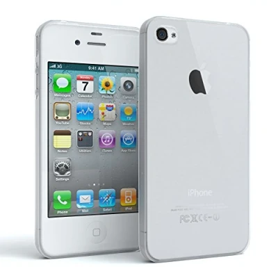 Abbildung von EAZY CASE Hülle kompatibel mit iPhone 4 / 4S Schutzhülle Silikon, matt &amp; Ultra dünn Slimcover, Handyhülle, Hülle/Soft Case, Silikonhülle, Backcover, Transparent