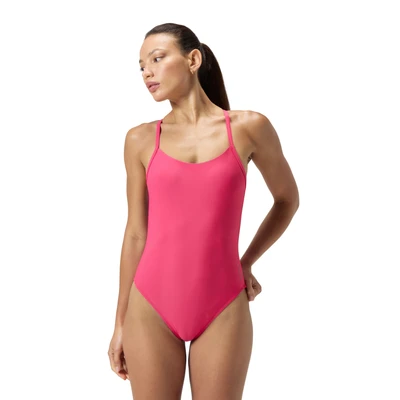 Abbildung von Speedo Solid Racerback Badeanzug, Damen, Größe: Large, Raspberry fill