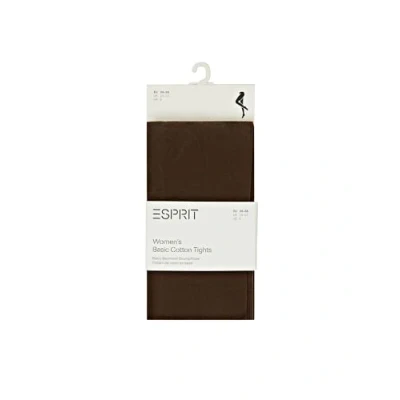 Abbildung von ESPRIT Damen Strumpfhose Cotton W TI blickdicht einfarbig 1 Stück, Braun (Dark Brown 5230), 36 38