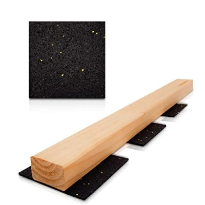 Abbildung von My Plast Terrassen Pads wasserbeständige Gummimatten für Holz, belastbare Bautenschutzmatte, 90 x 3 mm, 50 Stück
