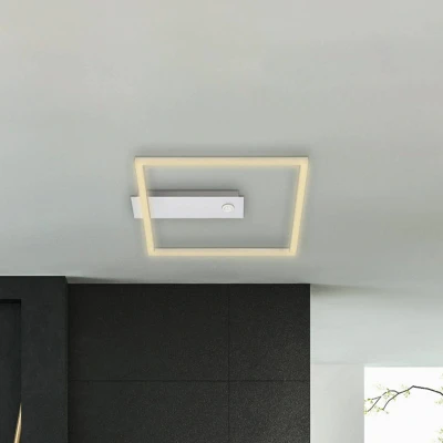 Abbildung von BRILONER LED Deckenlampe Frame, Deckenleuchte mit warmweißer Lichtfarbe, Lampe Sensor, Wohnzimmerlampe, Schlafzimmerlampe, 320x300x50 mm (LxBxH), Aluminiumfarbig