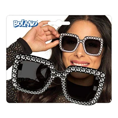 Abbildung von MICA Kostüm Partybrille Bling eckig schwarz