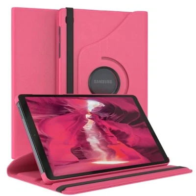 Abbildung von EAZY Case Tablet Hülle für Samsung Galaxy Tab A7 Lite Schutzhülle 8 Zoll Smart Cover Rotationcase zum Aufstellen Klapphülle 360 drehbar mit Standfunktion Tasche Kunstleder Pink