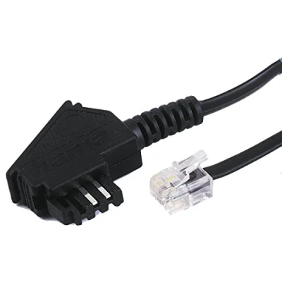Abbildung von Hama Telefonkabel (TAE F Stecker Modular 6p4c, 15 m) schwarz
