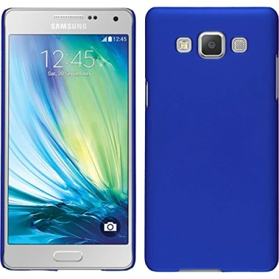 Abbildung von PhoneNatic case kompatibel mit Samsung Galaxy A5 (A500) Hülle blau gummiert Hard + 2 Schutzfolien